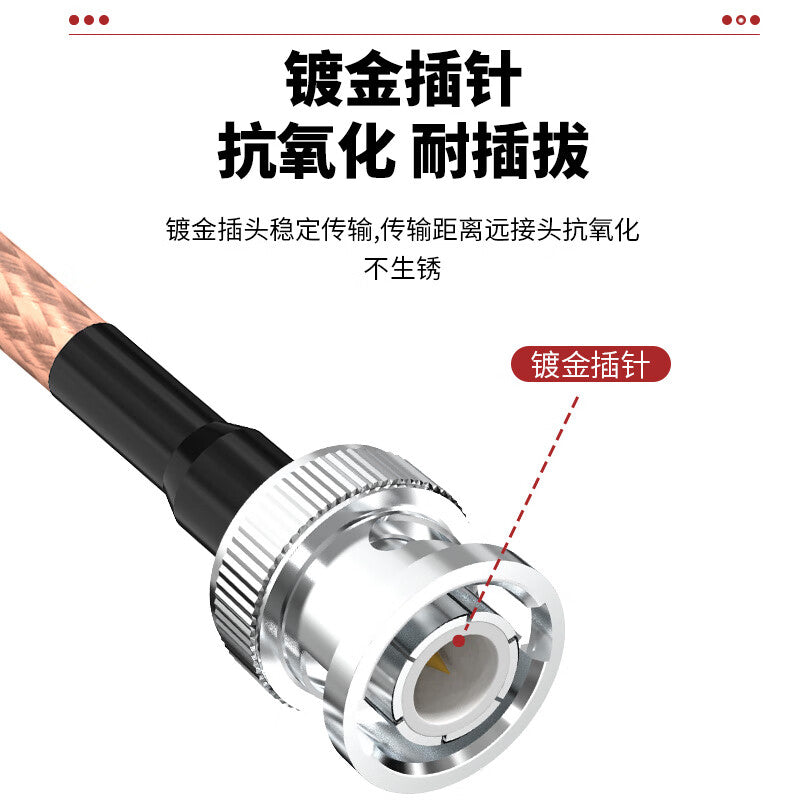 RG142 Silver-Plated Double-Shielded High-Temperature Refractory Cable, 0-6G RF Extension Cable, SMA Male to SMA Male, 0.3m, SX-142-SMA/SMA-JJ03