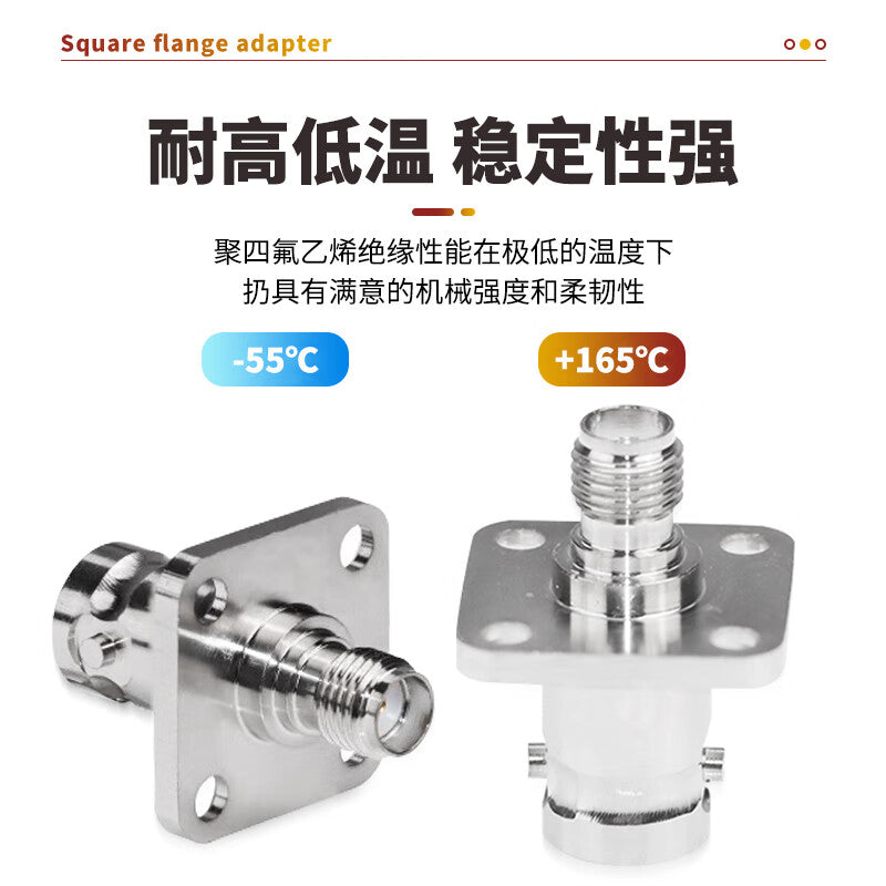 Requires one 6G four-hole flange square plate BNC/SMA female RF adapter (SX-BNC/SMA-KFK-1).