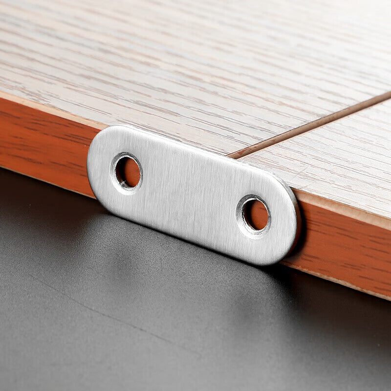 Bingyu Stainless Steel Straight Angle Brackets (10 pieces), Slotted Angle Brackets, Straight Bar Fastening Connectors, Size 7, 4 Holes, 124*20mm (2.4mm Thick), with Screws, BX-13