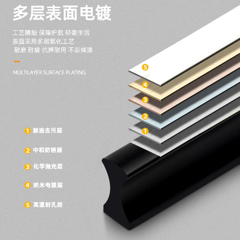 Junwen cabinet door handles, extended wardrobe door handles, drawer handles, 96mm hole spacing.