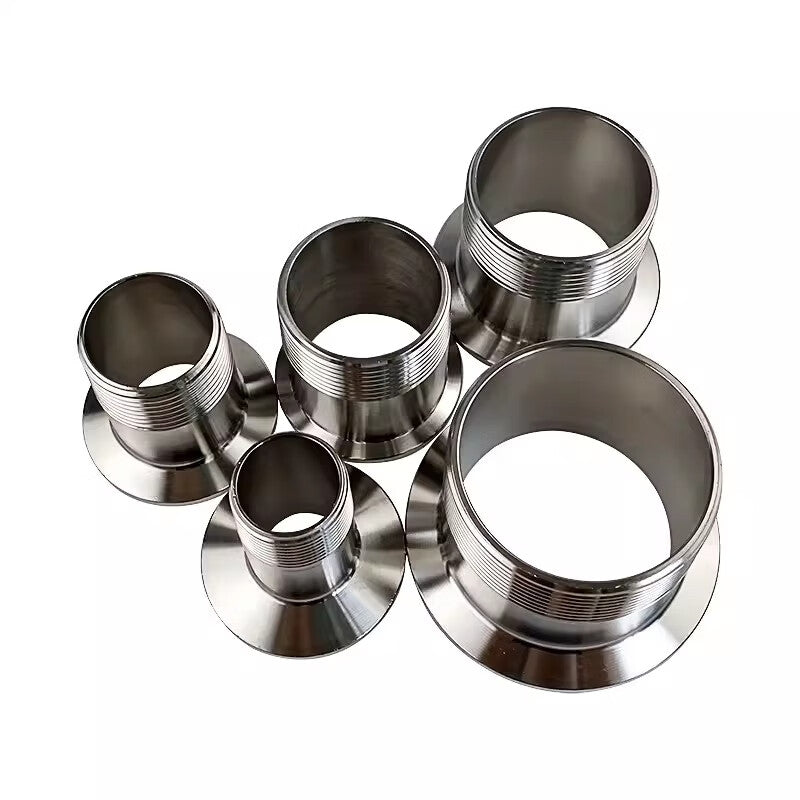 Shanhe Industrial Products 304 Stainless Steel Sanitary Grade Quick-Connect External Threaded Joint Clamp Type 304-2 Point DN8 Chuck 50.5