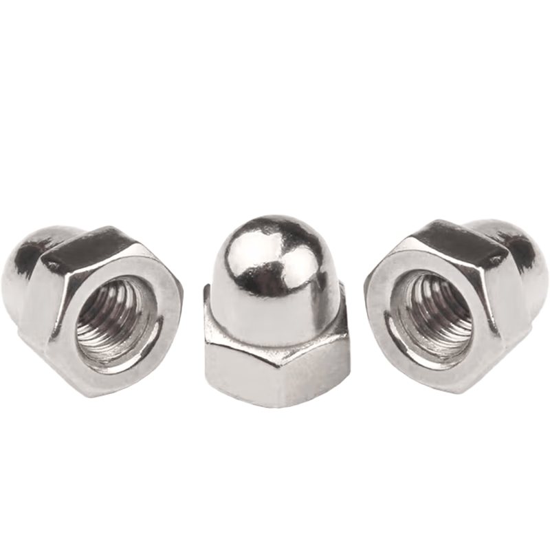 Deqi 304 Stainless Steel Cap Nut DIN1587 Decorative Screw Cap, Round Head Nut M10 (10 pieces)