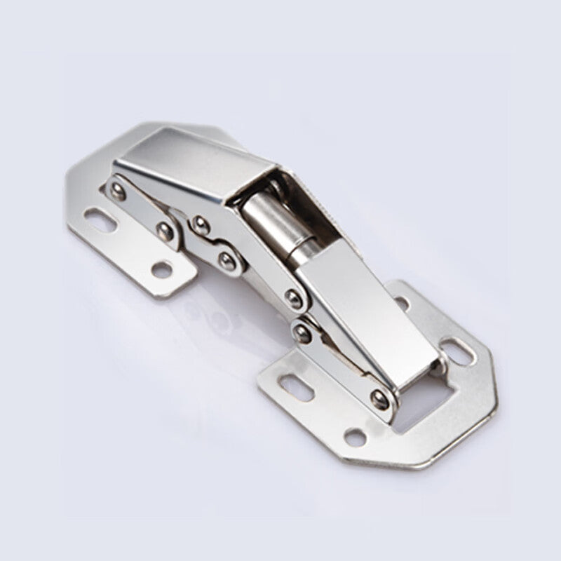 Deqi No-Drill Hinges, Frog Hinges, Cabinet and Wardrobe Hinges, Hydraulic Buffer Hinges, 4-inch (without buffer)