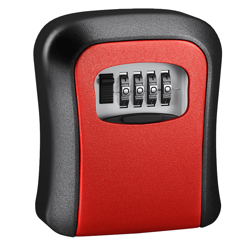 First-time home renovation key box, door lock, security door temporary storage box, red