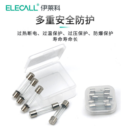 ELECALL fuse overcurrent protection fuse overload protection 6*30mm (pack of 10) 250v fast-blow type