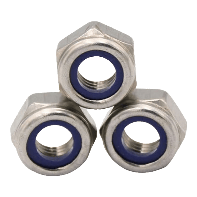 Winstein 304 Stainless Steel Hex Nuts M10 (10 pieces) Nylon Self-Locking Anti-Slip Anti-Loosening Thin Nuts DIN985 WSX260