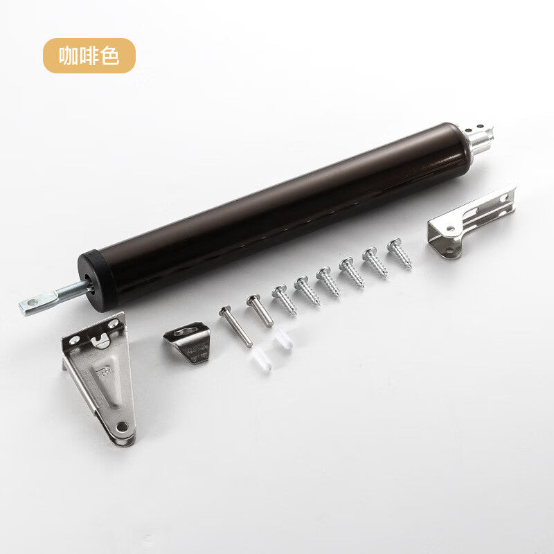 Bingyu Simple Door Closer, Pneumatic Automatic Buffer, Adjustable, Coffee Color, BH-548
