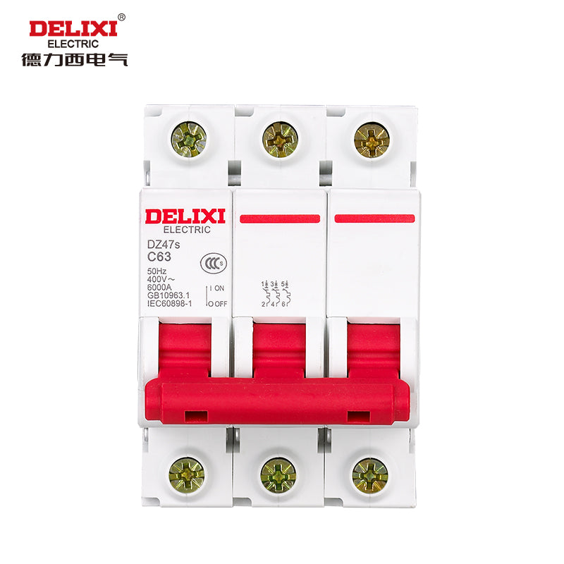Delixi air switch small circuit breaker DZ47s C type 3P 63A