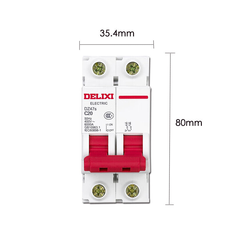 DELIXI ELECTRIC DZ47s 2P 25A C-type Circuit Breaker Switch