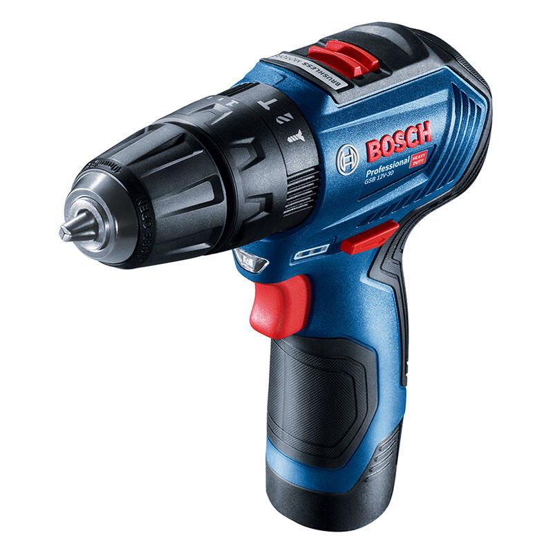 BOSCH Lithium-ion rechargeable brushless impact drill (2 batteries, 1 charge, 2.0Ah); GSB 12V-30 dual battery