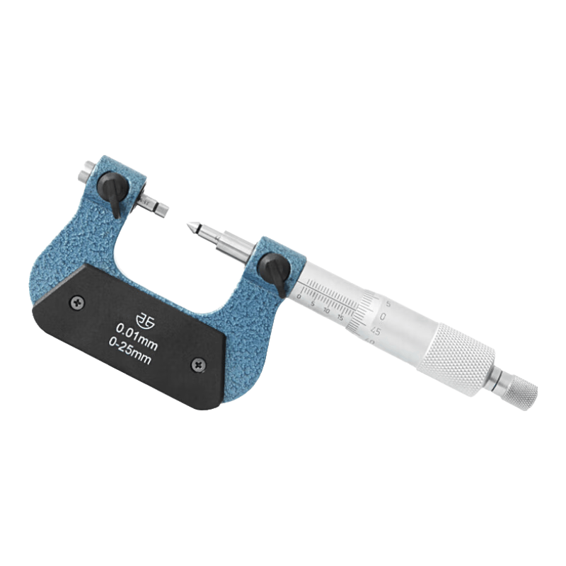 Northwest China, Qinghai - Thread Micrometer, Qinghai Measuring Tools, Thread Pitch Diameter Measurement Standard with Probe Calibration Rod 200-91-000/Measuring Range 0-25mm, Thread Micrometer 0.01mm