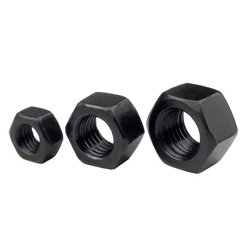 Yongli Shang 8.8 grade blackened hexagonal nuts, high strength screw caps, M6 external hexagonal nuts (100 pieces)