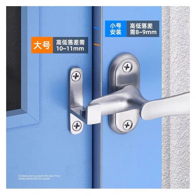 High-speed wheel, surface-mounted stainless steel small bolt, anti-theft door bolt lock, anti-theft lock, door latch, large size [brushed silver] [with screw slots]