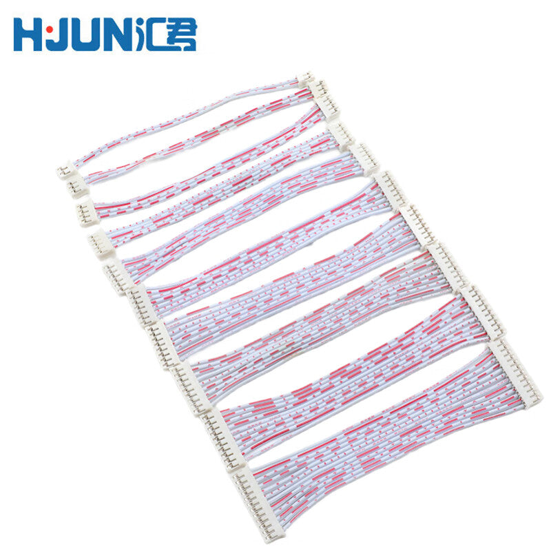 Huijun PH2.0 terminal cable, red and white ribbon cable, single-ended and double-ended, 30cm double-ended [10 pieces], 6-pin.
