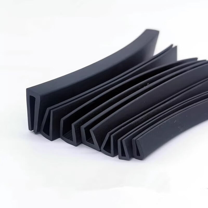 Hengdunda U-shaped rubber edge banding strip, anti-collision strip, stainless steel edge sealing strip, cabinet glass inlay strip, U-shaped rubber sealing strip, 10*5 flat bottom, inner clip 1-2mm (price per 100 meters)