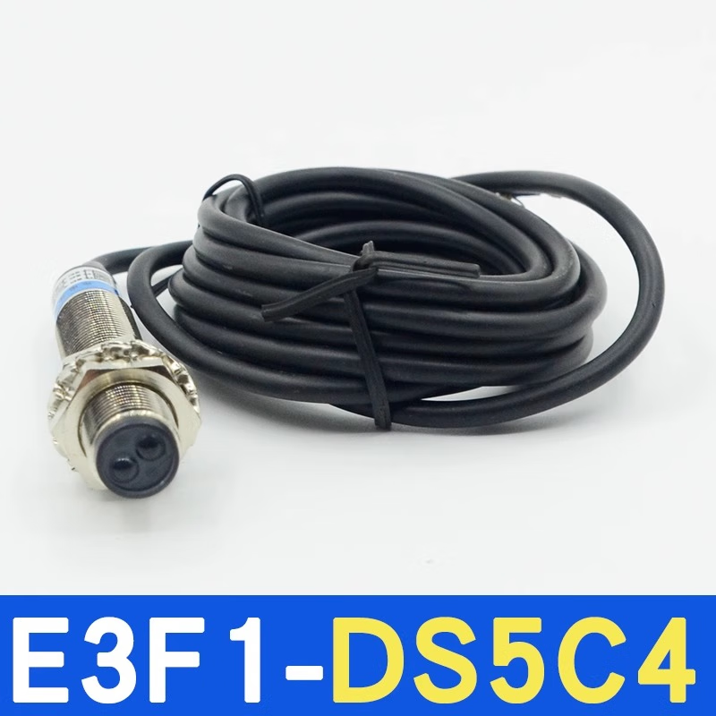 Xinkaichen Sensor E3F1-DS5C4 Diffuse Reflection Photoelectric Switch 5CM DC Three-Wire NPN Normally Open Invisible Light E3F1-DS10B2