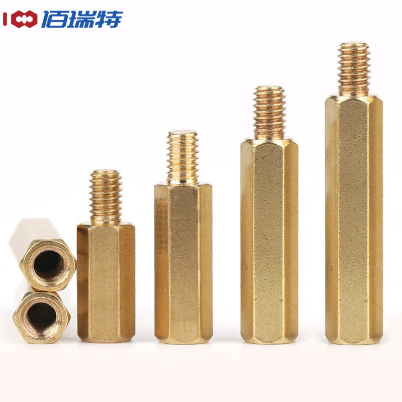 Bairuit single-head hexagonal copper pillar chassis motherboard pillar copper isolation pillar circuit board wiring screw YJT M2*15+3 [10 pieces]
