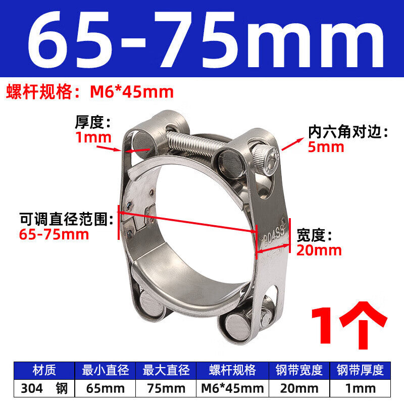 Pipeshuo 304 Stainless Steel Double-Headed Double-Layer Heavy-Duty Hose Clamps, High-Pressure Thickened European Style Pipe Clamps, Heavy-Duty Pipe Clamps