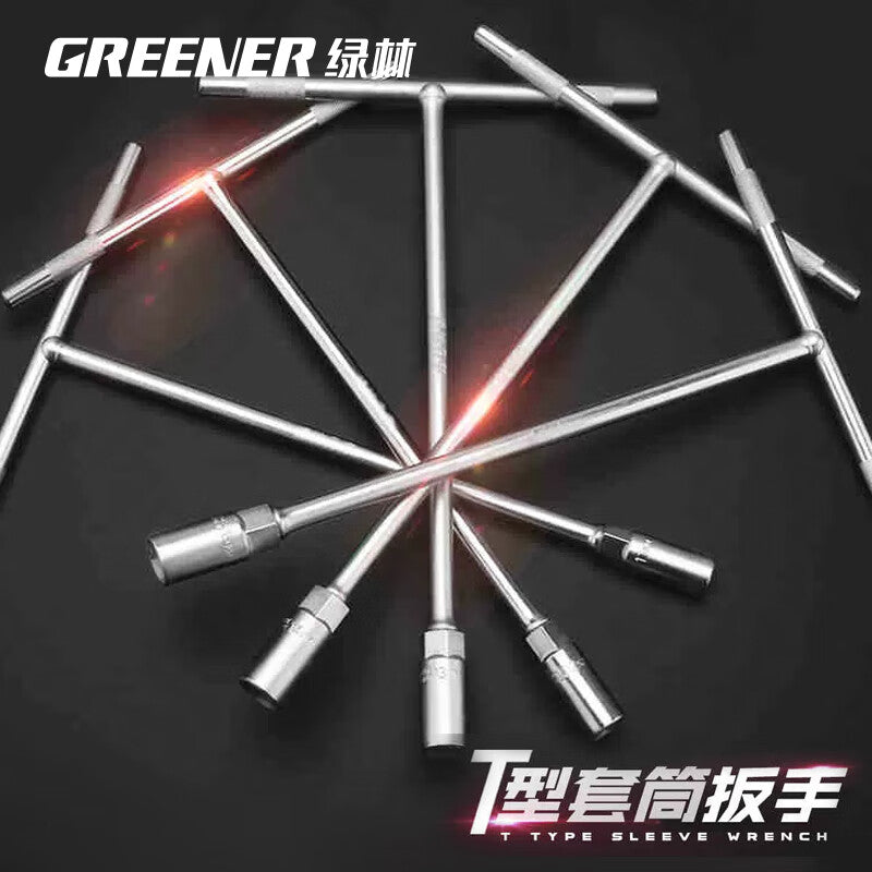 Greener Manual T-Type Socket Wrench 8mm - Multi-Function Car & Motorcycle Repair Tool