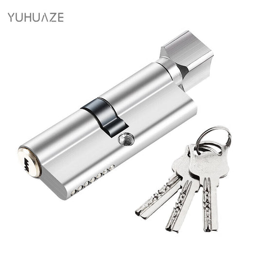 Yuhuaze Interior Door Lock Cylinder, Bedroom Door, Room Door, Wooden Door Lock Cylinder, Handle Door Lock Cylinder, Small 70mm Lock Cylinder for Bedroom, Total Length 70mm, Comes with 3 Keys