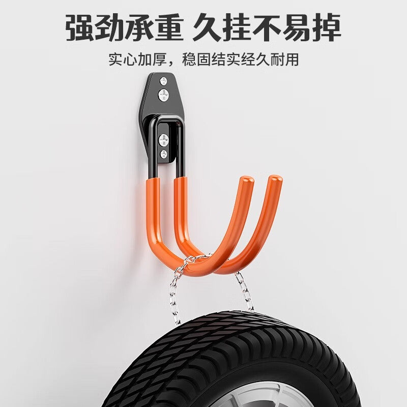 Thousand-speed water pipe hook, large hole drilling, strong fixing for hanging heavy objects, outdoor ladder metal cable hanger, orange small round hook [load capacity 30kg] 2-pack