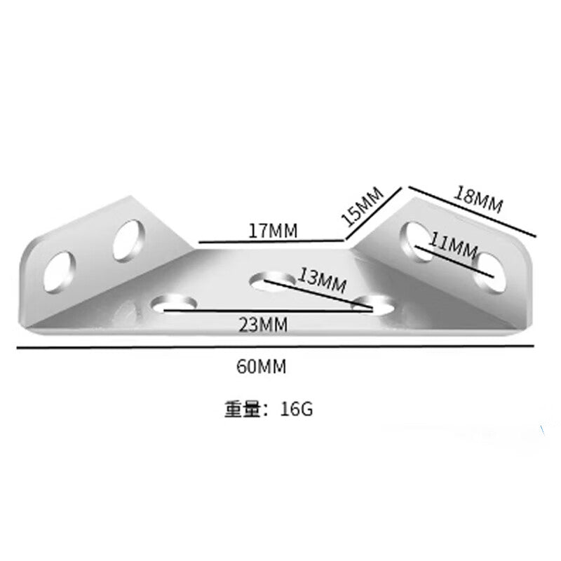 KCAA-329 Angle Bracket, Thickened Stainless Steel Triangular Bracket, Right Angle Support Connector, Elegant Black