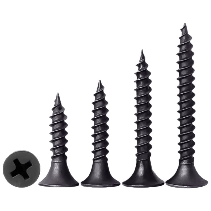 Platinum Self-Tapping Screws for Wall Panels, Drywall Screws, joist self-tapping screws, fiber wood screws, Phillips head countersunk self-tapping screws, M3.5*35 (100 pieces) - Black