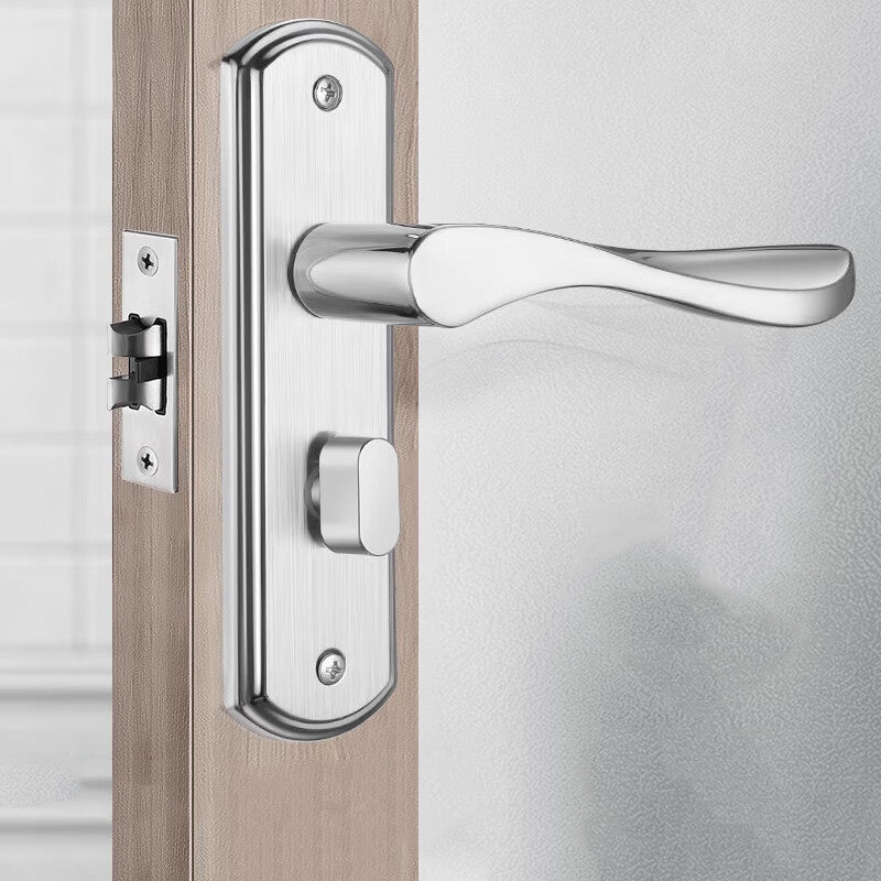 Basic bathroom door lock, keyless interior door lock, toilet door lock (11cm hole spacing)