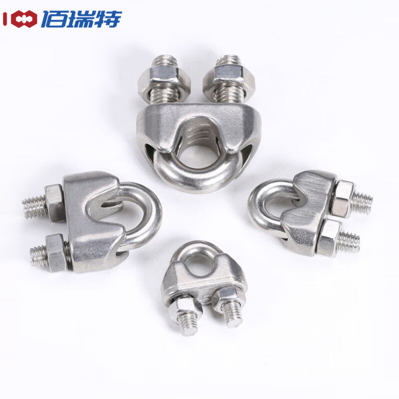 M2-M20 304 Stainless Steel Wire Rope Clip, U-Shaped Rope Clamp, Buckle, Lock, Rope Tightener, Wire Rope Securer M4 [10pcs]