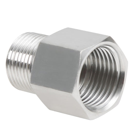 Tanqi 304 Stainless Steel Pressure Gauge Internal/External Thread Converter Fitting: Internal M14*1.5 - External 1/2 (4-point)