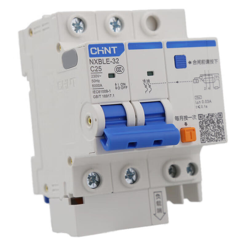 Chint residual current action circuit breaker; NXBLE-32 2P C25 30mA 6kA