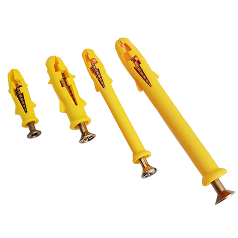 Xiaofeng Precision Machinery Small Yellow Fish Expansion Screws, Plastic Expansion Tubes, Rubber Plugs, Bolts, Expansion Plugs, Self-Tapping Screws, 8*60mm (50 sets)