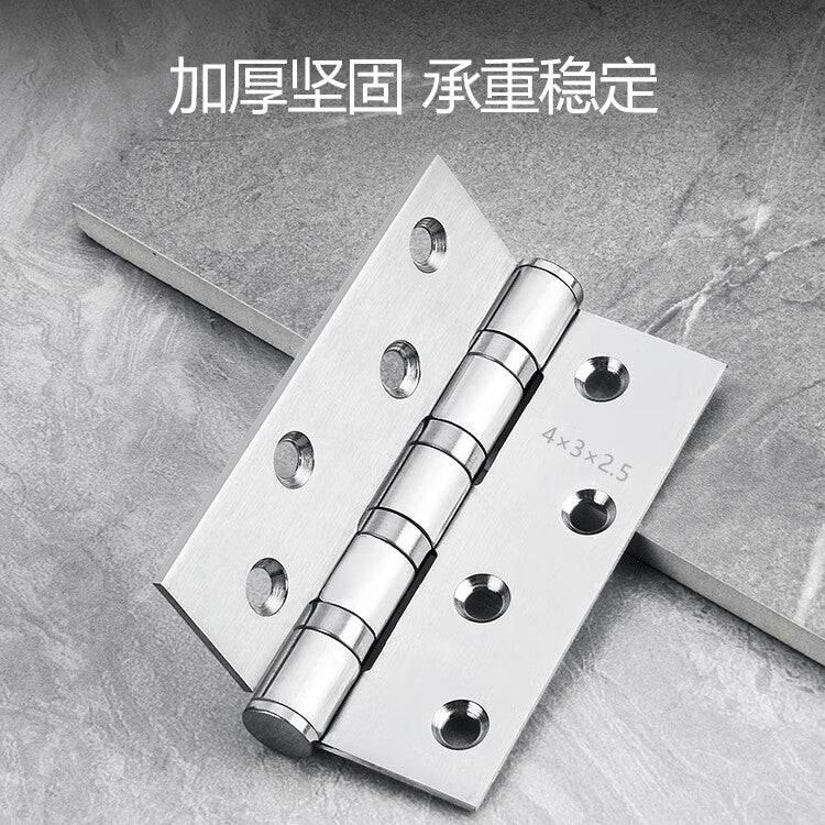 BERRYLION stainless steel hinges for folding wooden doors and room doors, with bearings, 4-inch stainless steel (4*3*2.5) for casement opening.