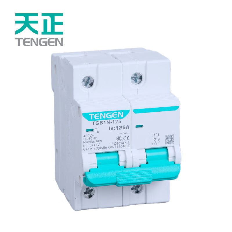 Tianzheng Electric TGB1N series 125 frame air switch small circuit breaker short circuit overload protection type C 2P 80A (Xiangyun 3.0) 335012800399