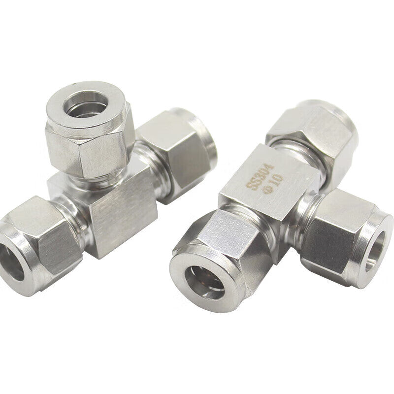 Kaying Stainless Steel Compression Fitting, Equal Diameter Three-Way Connector, 10mm Outer Diameter