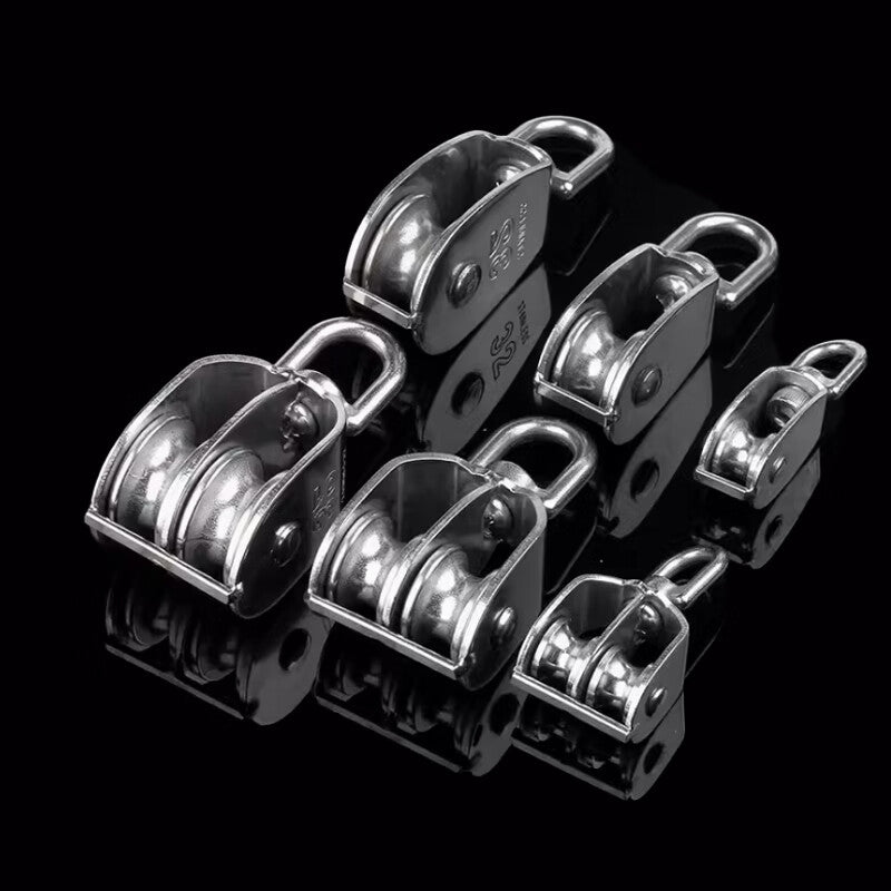 Deqi 304 Stainless Steel Pulleys, Wire Rope Traction Wheels, Lifting Fixed Pulleys