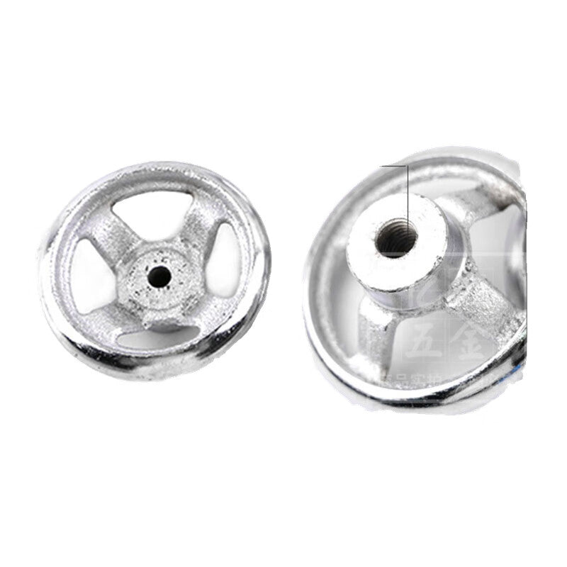 Sting & Schwarz chrome-plated cast iron handwheel with blind hole and keyway, square-edged machine tool handwheel, 4-inch (100-inch) inner hole M10 threaded hole * 10