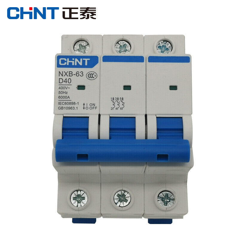 Chint (CHNT) NXB-63-3P-D40 industrial circuit breaker air switch overload air switch DZ47 upgraded small circuit breaker