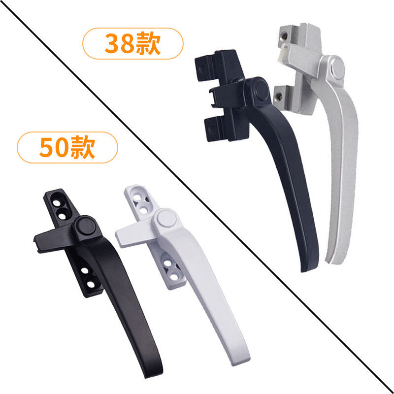 Deqi window handle, zinc alloy single-point casement window handle, outward opening 7-shaped window lock, type 50 black left handle.