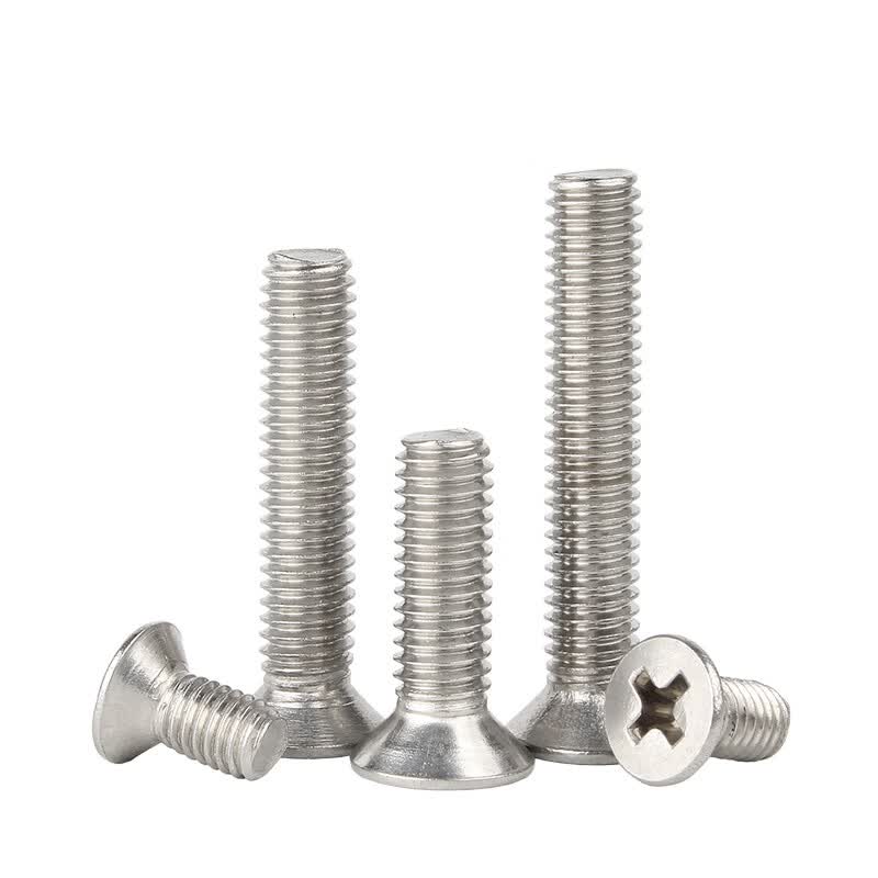 Bocai Phillips head countersunk screws, 304 stainless steel Phillips head countersunk screws, flat head bolts, machine screws, electronic small screws, M4x16 (200 pieces/pack)