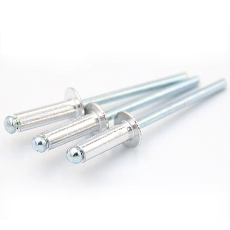 Winstein Blind Rivets, Blue/White Zinc DIN7337 Type A, M2.4*6 (100 pieces), Open Type Flat Round Head Blind Rivets, WY0406