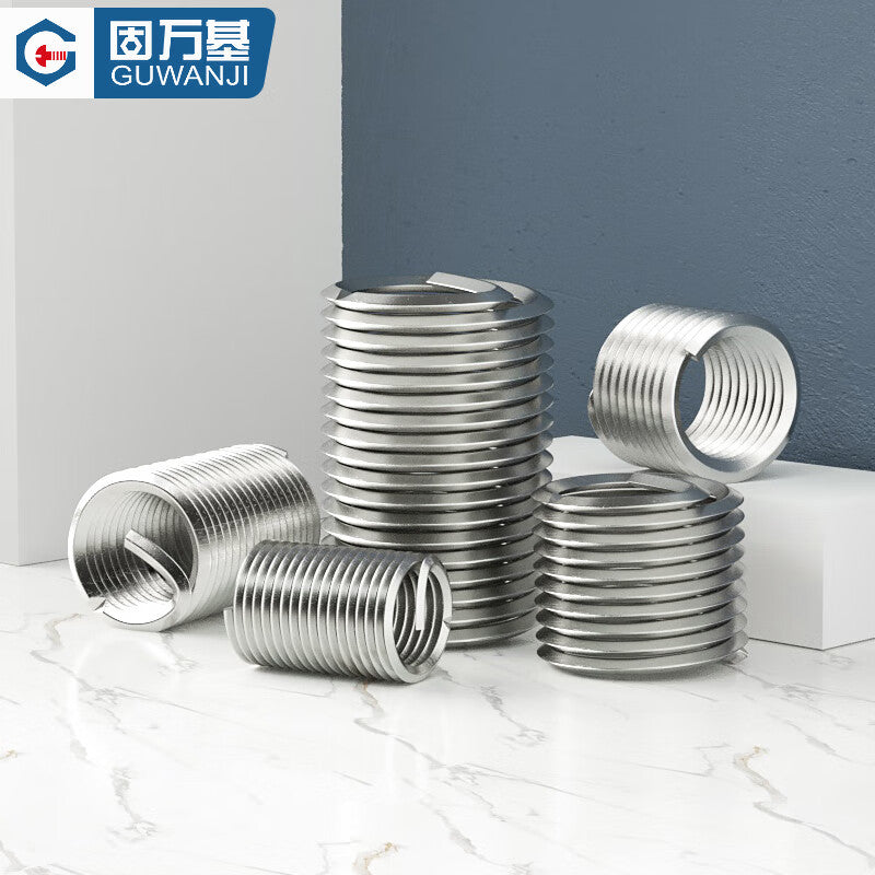 GUWANJI Wire Thread Inserts, 304 Stainless Steel Wire Thread Inserts, Thread Protective Sleeves, Steel Inserts, M5x0.8x3D [50 pieces/pack]