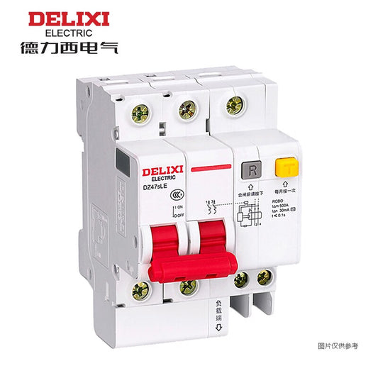 Delixi DZ47sLE 2P C20A 6KA 100mA ELE electronic DZ47SLEN2C20R100 miniature leakage protection circuit breaker