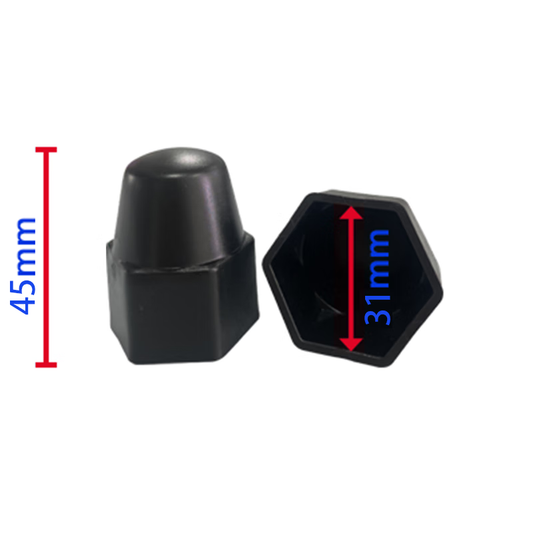 Jing Shi Bolt Protective Caps, 50pcs, Hexagonal Extended Type, for Street Light Bolts and Anchor Bolts, M20*31*45. Unit: Package.