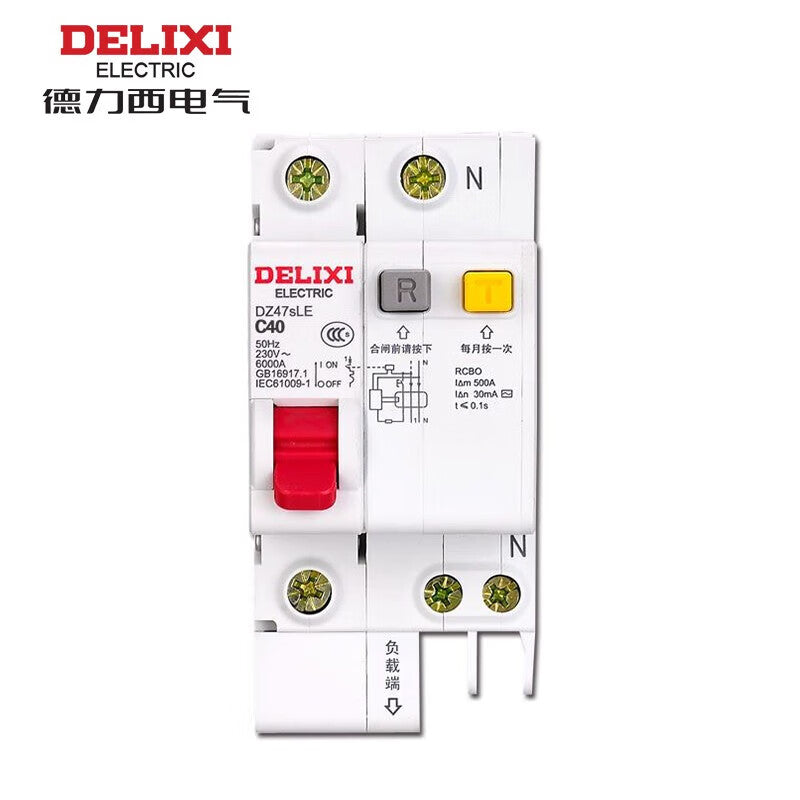 Delixi DZ47sLE 1P+NC 40A 6KA 30mA electronic AC 230VAC DZ47SLEN1C40 miniature leakage protection circuit breaker