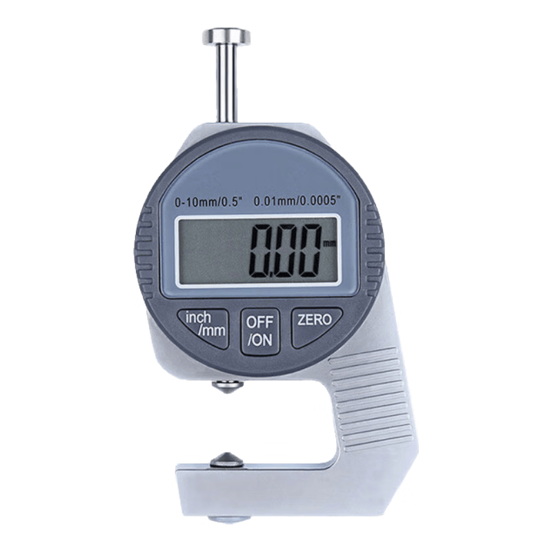 Mitz thickness gauge, digital thickness gauge, electronic digital thickness measuring instrument, stainless steel all-metal paper, leather, film thickness gauge, 0-10mm/0.01/pointed tip.
