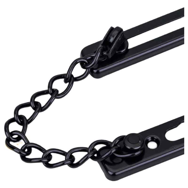 Carnegie anti-theft chain 304 stainless steel door chain, door lock latch, door bolt, latch, window lock, thickened chain, matte black.