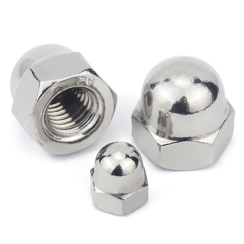 Haisdick HKDP-248 304 Stainless Steel Cap Nut DIN1587 Decorative Screw Cap Round Head Nut M5 (10 pieces)