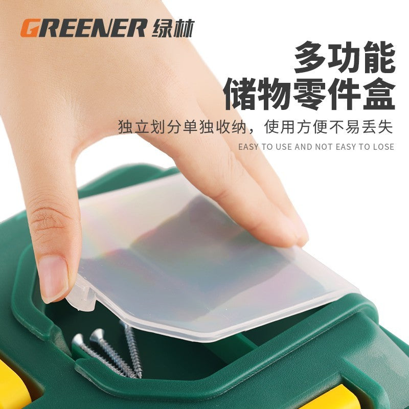 Greener tool box 14 inch empty box storage box household multi-functional portable electrician special large parts box partition car