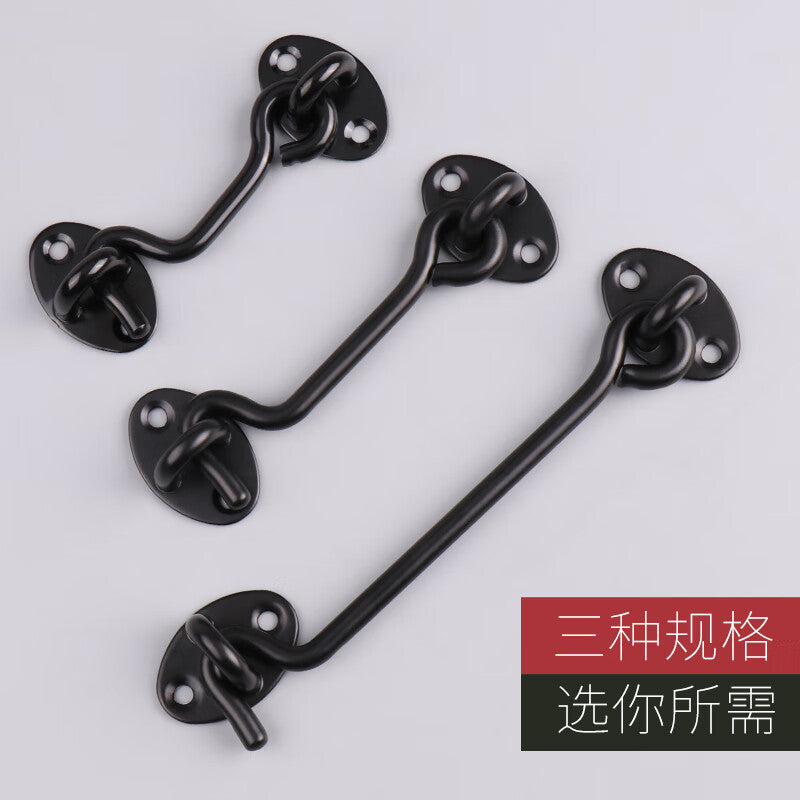 Thousand-speed wheel door latch, no-drill door hook, old-style door lock, push-pull door bolt, 304 stainless steel brushed wire - 3 inches/75mm